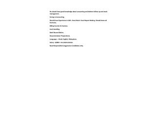 Accounts & MIS,Cashier