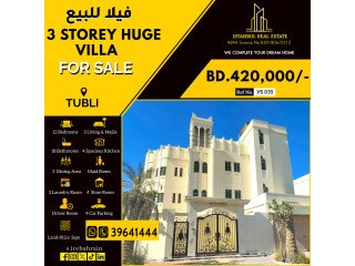 3 Storey Huge Villa for Sale in Tubli near Highway BD.420,000/-