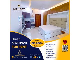 Fully Furnished Luxury Studio Apartment for Rent in Mahooz