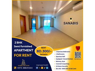 Brand New 2BHK Apartment for Rent in Sanabis BD.300/- including EWA