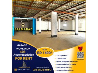 Garage | Workshop with Accommodation for Rent in Salmabad BD.1400/-