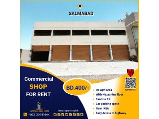 Commercial Shop (80 Sqm) for Rent in Salmabad Near IKEA BD.400/-