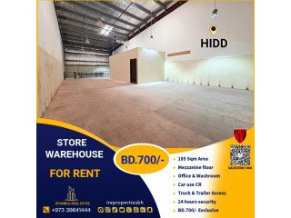 Warehouse | workshop | store for rent in Hidd (185 Sqm ) BD.700/- per month