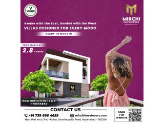 3BHK Villas in Kollur for sale | Mirchi Developers